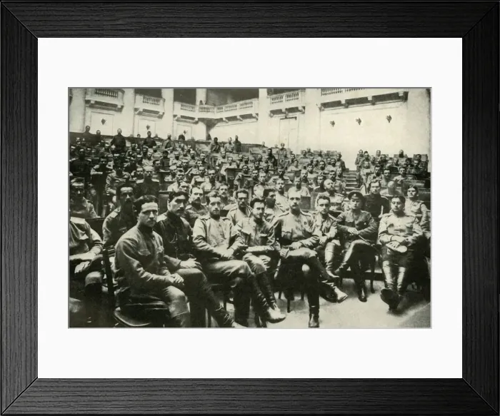 Framed Print : Soldier Delegates of the Russian Armies at the Douma, (1919). Creator: Unknown Framed Print : Soldier Delegates of the Russian Armies at the Douma, (1919). Creator: Unknown