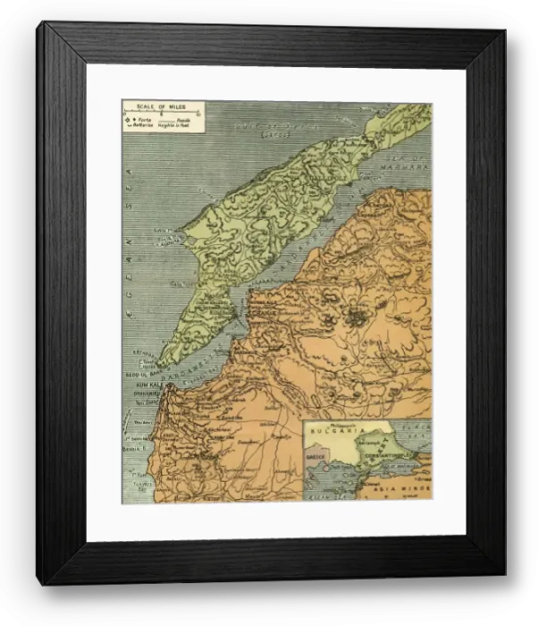 Framed Print : The Dardanelles with its Forts, 1919. Creator: London Geographical Institute Framed Print : The Dardanelles with its Forts, 1919. Creator: London Geographical Institute