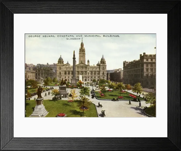 Framed Print : George Square, Cenotaph, and Municipal Buildings, Glasgow, late 19th-early 20th century Framed Print : George Square, Cenotaph, and Municipal Buildings, Glasgow, late 19th-early 20th century