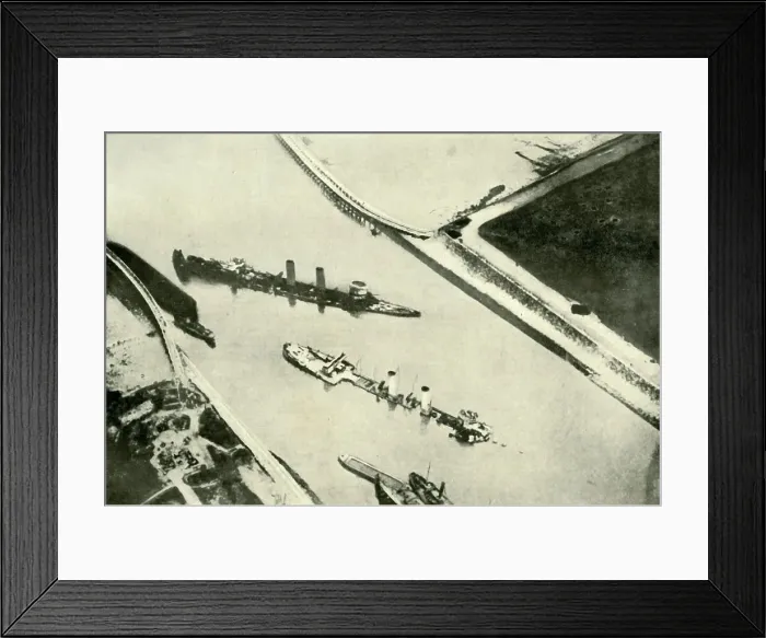 Framed Print : The Blocking of Zeebrugge Harbour, (1919). Creator: Unknown Framed Print : The Blocking of Zeebrugge Harbour, (1919). Creator: Unknown
