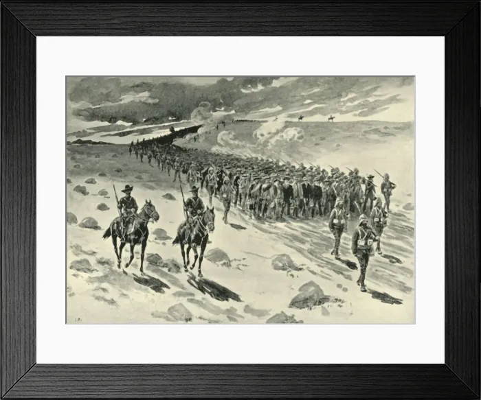 Framed Print : After Paardeberg: Boer Prisoners on the March, (1901). Creator: Unknown Framed Print : After Paardeberg: Boer Prisoners on the March, (1901). Creator: Unknown