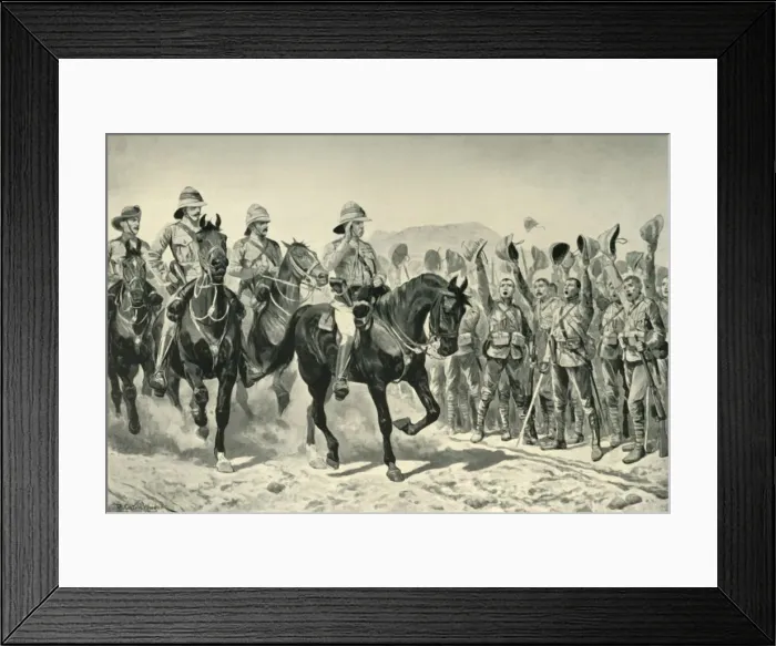 Framed Print : Lord Roberts Cheered By the Troops on his Arrival at Wonder RIver, (1901). Creator: Unknown Framed Print : Lord Roberts Cheered By the Troops on his Arrival at Wonder RIver, (1901). Creator: Unknown