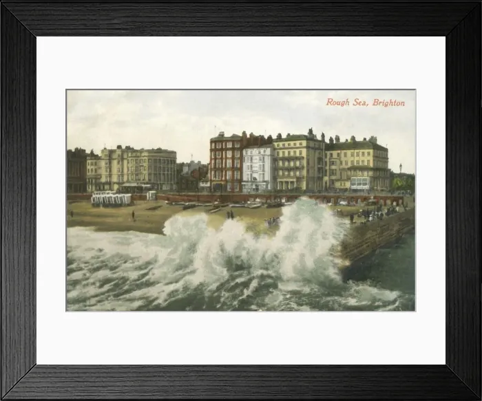 Framed Print : Rough Sea, Brighton, late 19th-early 20th century. Creator: Unknown Framed Print : Rough Sea, Brighton, late 19th-early 20th century. Creator: Unknown