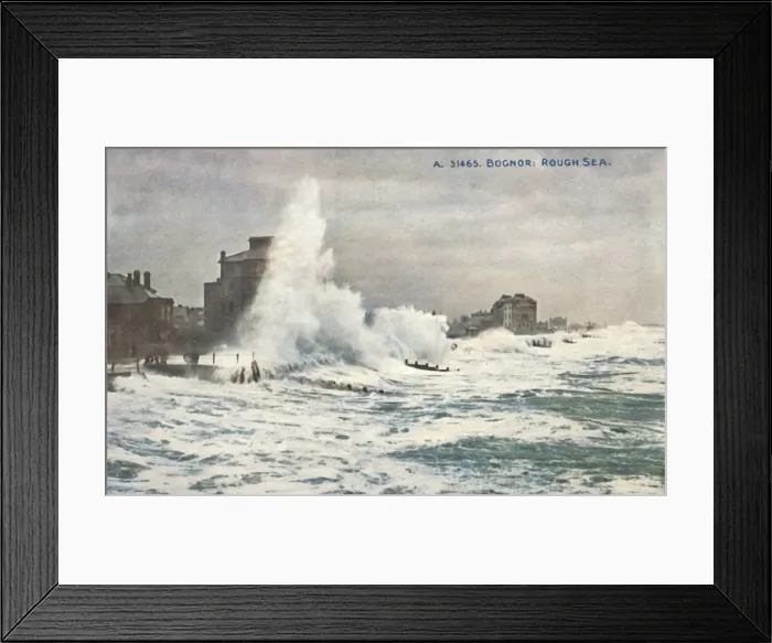 Framed Print : Bognor: Rough Sea, late 19th-early 20th century. Creator: Unknown Framed Print : Bognor: Rough Sea, late 19th-early 20th century. Creator: Unknown