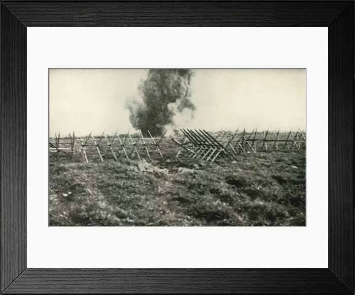 Framed Print : Bombarding the German Trenches, (1919). Creator: Unknown Framed Print : Bombarding the German Trenches, (1919). Creator: Unknown