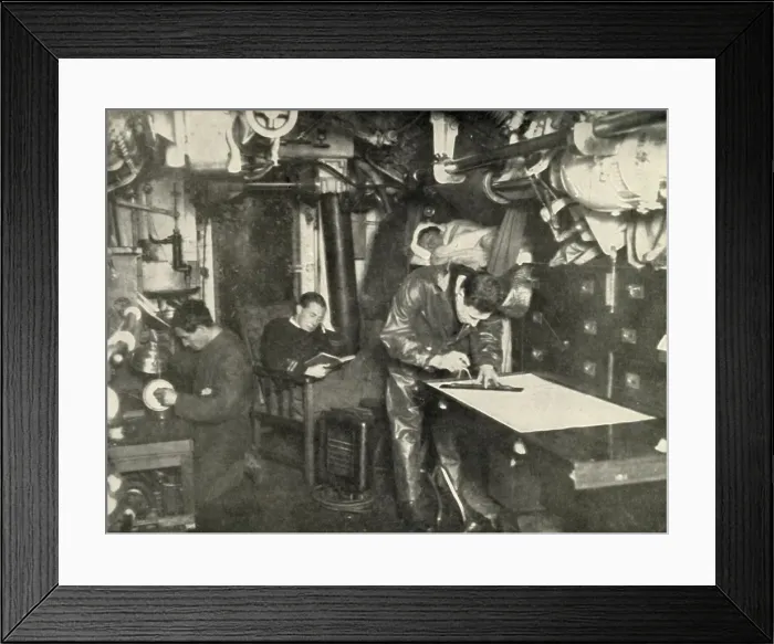 Framed Print : At the Bottom of the Sea. In the wardroom of a submarine, (1919). Creator: Unknown Framed Print : At the Bottom of the Sea. In the wardroom of a submarine, (1919). Creator: Unknown