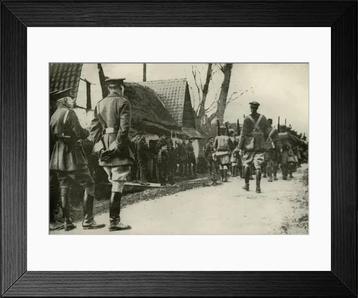 Framed Print : Off To The Trenches, (1919). Creator: Unknown Framed Print : Off To The Trenches, (1919). Creator: Unknown