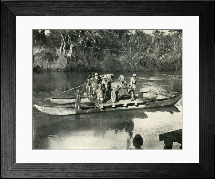 Framed Print : Conveying Motor Transport across the Mbaka River, German East Africa, (1919). Creator: Unknown Framed Print : Conveying Motor Transport across the Mbaka River, German East Africa, (1919). Creator: Unknown