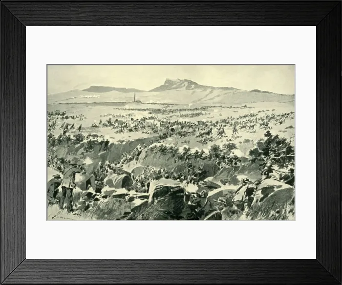 Framed Print : The Ambuscade at Koornspruit: A Critical Moment, 1900, (1901). Creator: Frederic de Haenen Framed Print : The Ambuscade at Koornspruit: A Critical Moment, 1900, (1901). Creator: Frederic de Haenen