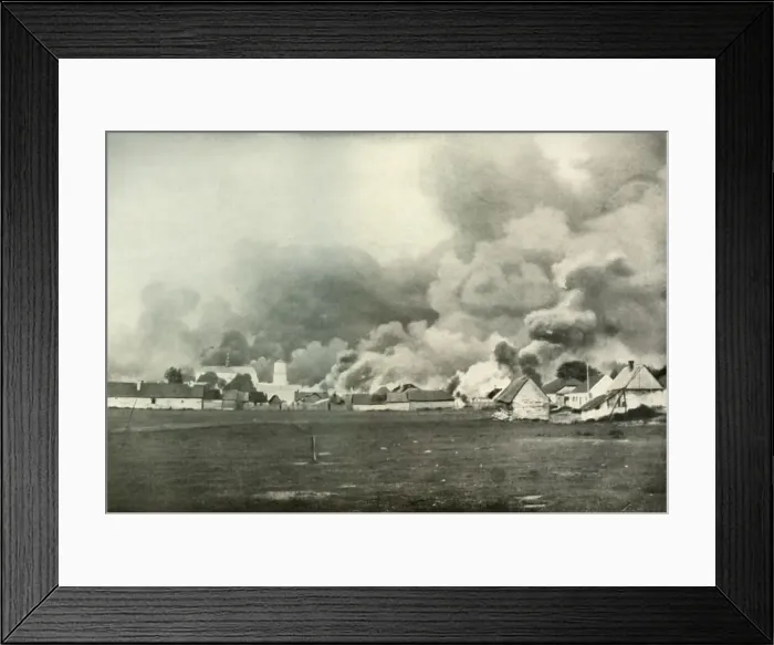 Framed Print : The Destruction of a Polish Village, (1919). Creator: Unknown Framed Print : The Destruction of a Polish Village, (1919). Creator: Unknown