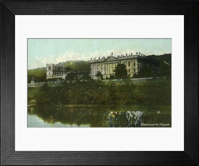 Framed Print : Chatsworth House, late 19th-early 20th century. Creator: Unknown Framed Print : Chatsworth House, late 19th-early 20th century. Creator: Unknown