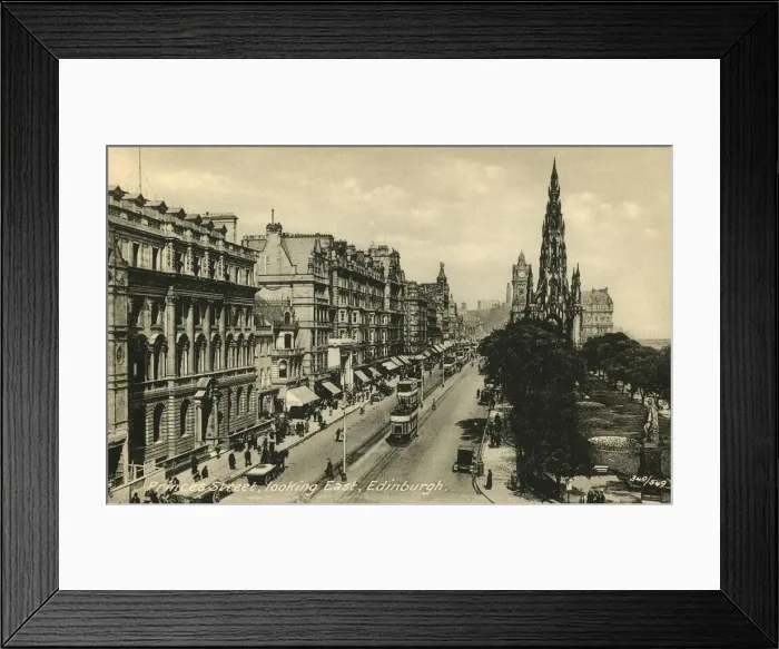 Framed Print : Princes Street Looking East, Edinburgh, c1920s. Creator: Unknown Framed Print : Princes Street Looking East, Edinburgh, c1920s. Creator: Unknown