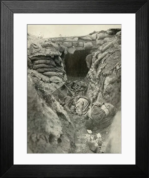 Framed Print : A Captured German Trench, (1919). Creator: Unknown Framed Print : A Captured German Trench, (1919). Creator: Unknown