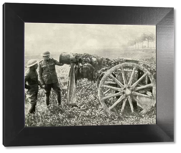 British Dummy Gun in Field to Attract the Fire of the Germans, (1919). Creator: Unknown