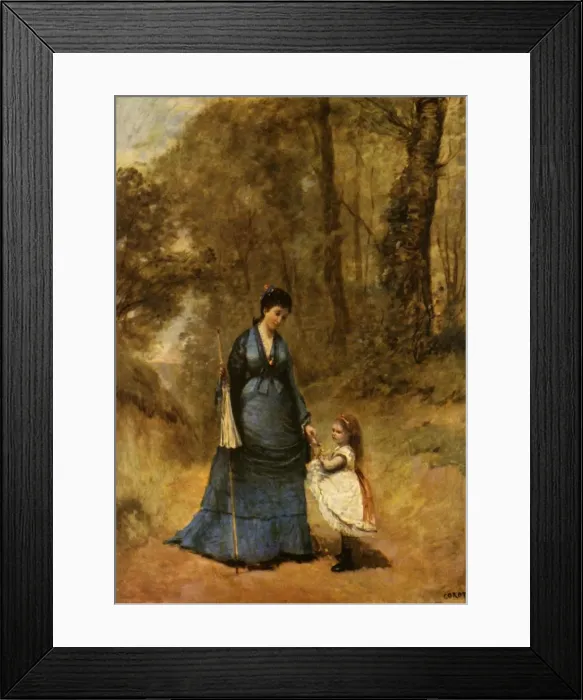 Framed Print : Madame et Mademoiselle Stumpf, 1872, (1934). Creator: Jean-Baptiste-Camille Corot Framed Print : Madame et Mademoiselle Stumpf, 1872, (1934). Creator: Jean-Baptiste-Camille Corot