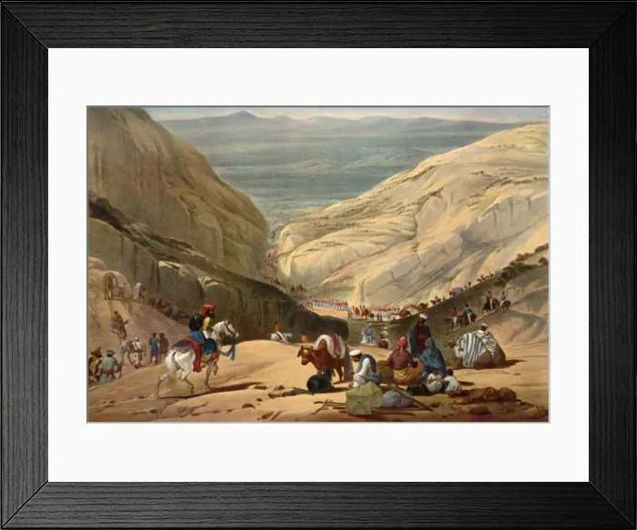 Framed Print : Army Emerging from the Shutargardan Pass into the Logar Valley, c1840, (1901). Creator Framed Print : Army Emerging from the Shutargardan Pass into the Logar Valley, c1840, (1901). Creator