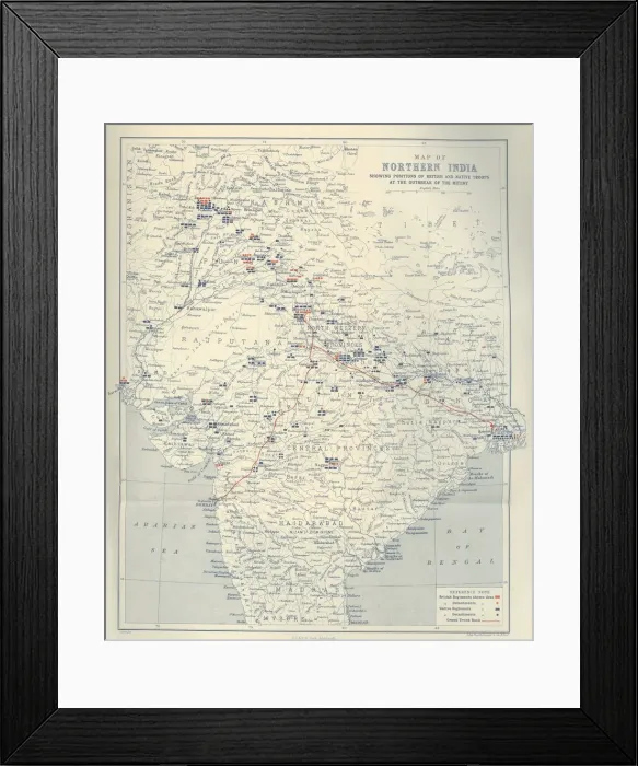 Framed Print : Map of Northern India, 1901. Creator: John Bartholomew Framed Print : Map of Northern India, 1901. Creator: John Bartholomew