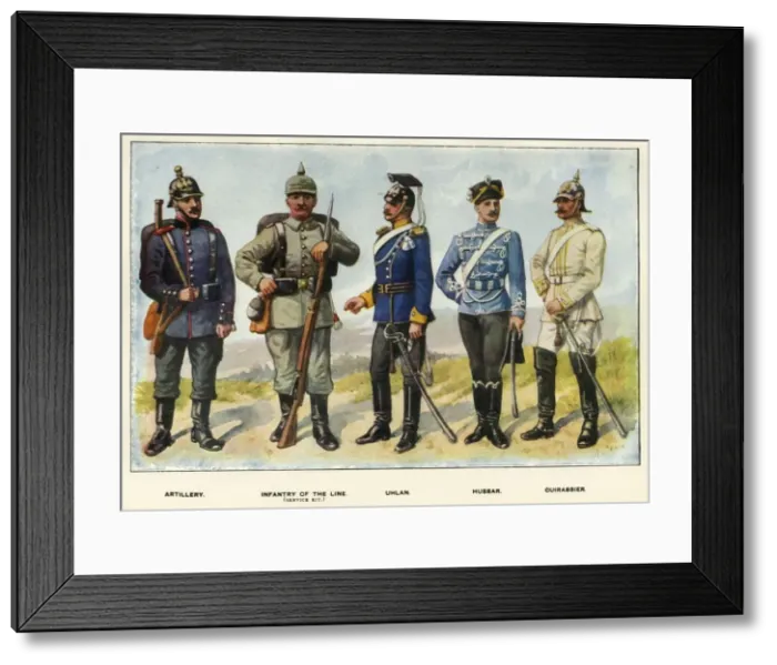 Framed Print : Types of the German Army, 1919. Creator: Richard Simkin Framed Print : Types of the German Army, 1919. Creator: Richard Simkin