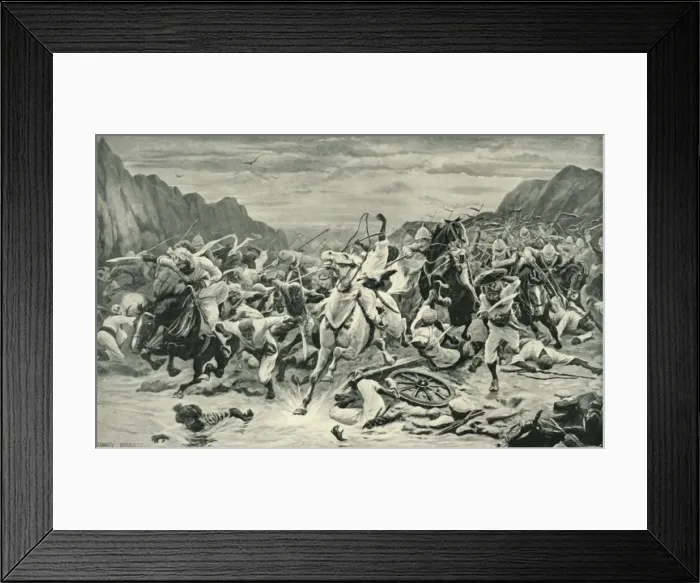 Framed Print : The Victory of Kandahar (Cavalry Pursuit to the Arghandab River), (1901). Creator: Unknown Framed Print : The Victory of Kandahar (Cavalry Pursuit to the Arghandab River), (1901). Creator: Unknown