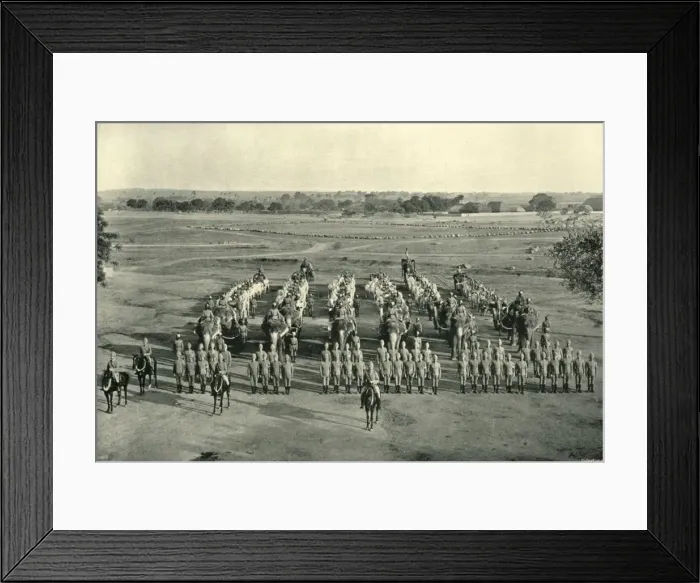 Framed Print : An Elephant Battery, Camp of Exercise, Rawal Pindi, c1890, (1901). Creator Framed Print : An Elephant Battery, Camp of Exercise, Rawal Pindi, c1890, (1901). Creator