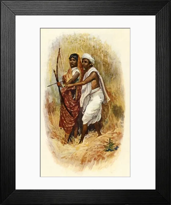 Framed Print : A Bhil Couple, c1910. Creator: Unknown Framed Print : A Bhil Couple, c1910. Creator: Unknown