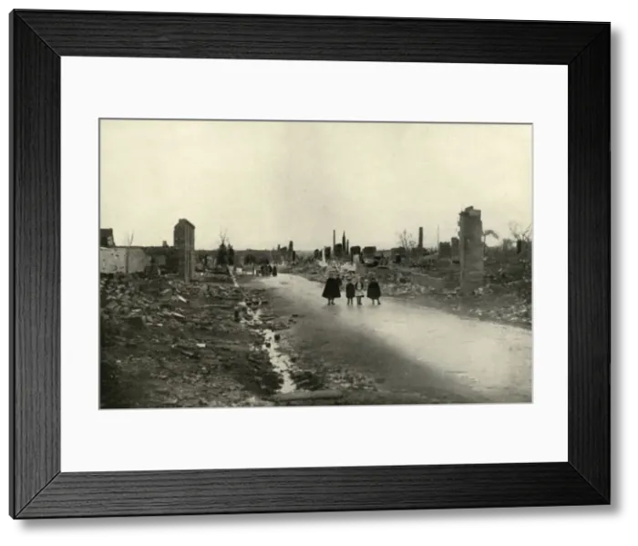 Framed Print : All That Remains of Sermaize, (1919). Creator: Unknown