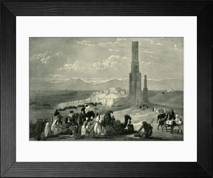 Framed Print : The Fortress and Citadel of Ghazni and the Two Minars, c1840, (1901). Creator: James Atkinson Framed Print : The Fortress and Citadel of Ghazni and the Two Minars, c1840, (1901). Creator: James Atkinson