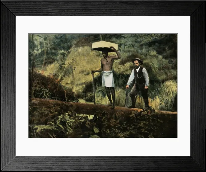 Framed Print : Kentzer (Chercheurs D Or En Promenade), (Prospecting for Gold), 1900. Creator: Unknown Framed Print : Kentzer (Chercheurs D Or En Promenade), (Prospecting for Gold), 1900. Creator: Unknown