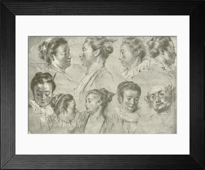 Framed Print : Drawing in Three Chalks, early 18th century, (1908). Creator: Unknown Framed Print : Drawing in Three Chalks, early 18th century, (1908). Creator: Unknown