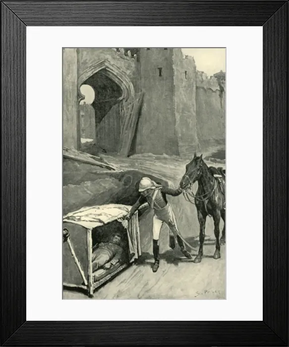 Framed Print : Roberts Finds Nicholson Mortally Wounded Under the Walls of Delhi, (1901). Creator Framed Print : Roberts Finds Nicholson Mortally Wounded Under the Walls of Delhi, (1901). Creator