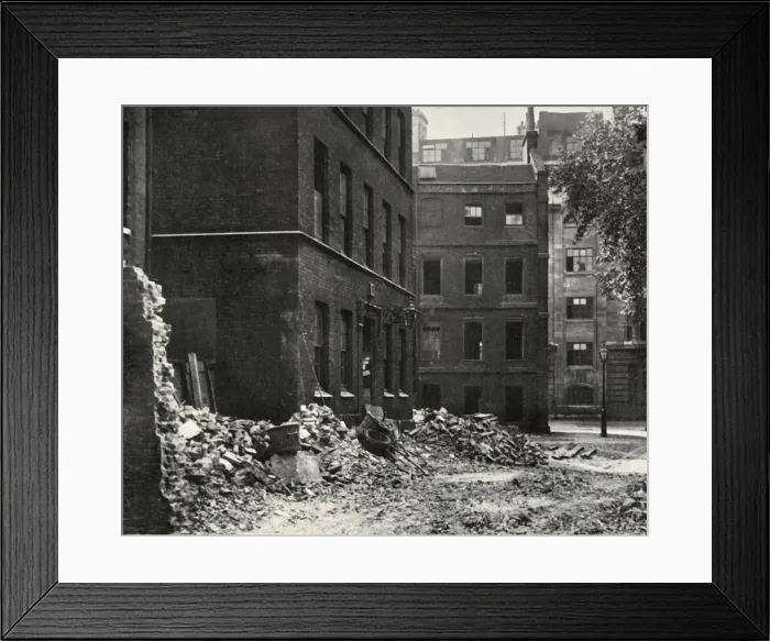 Framed Print : The Site of the Gateway from Fetter Lane and the Derelict Houses Awaiting Demolition, 1934 Framed Print : The Site of the Gateway from Fetter Lane and the Derelict Houses Awaiting Demolition, 1934