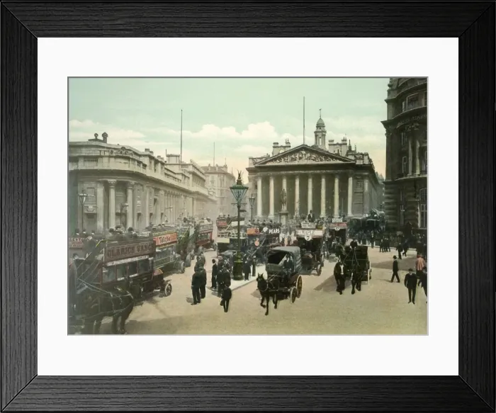 Framed Print : The Royal Exchange and Bank of England, c1900s. Creator: Eyre & Spottiswoode Framed Print : The Royal Exchange and Bank of England, c1900s. Creator: Eyre & Spottiswoode