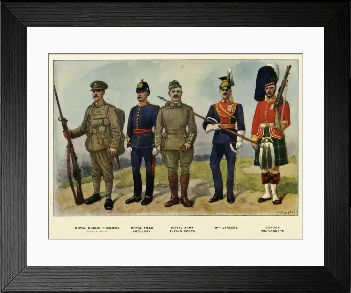 Framed Print : Types of the British Army, 1919. Creator: Richard Simkin Framed Print : Types of the British Army, 1919. Creator: Richard Simkin