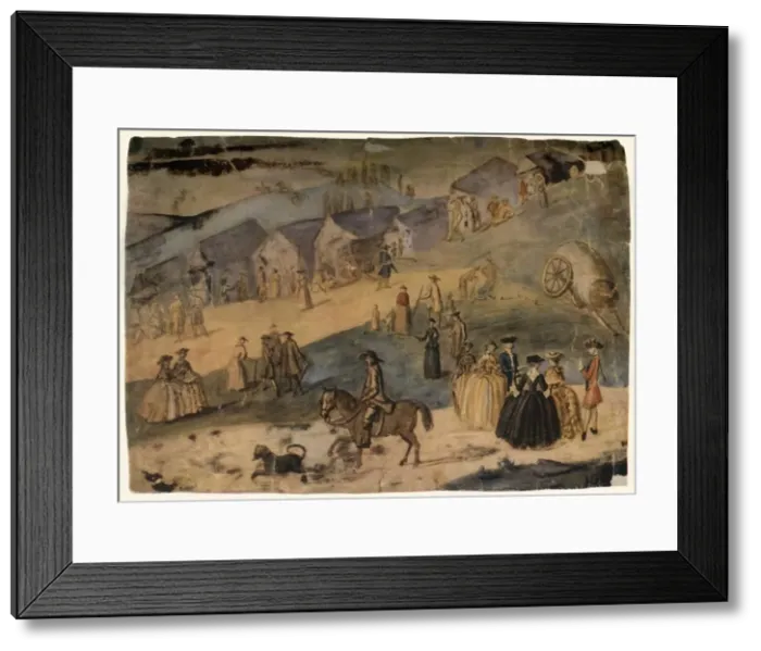Framed Print : A Country Scene, c1750, (1934). Creator: Susanna Duncombe Framed Print : A Country Scene, c1750, (1934). Creator: Susanna Duncombe