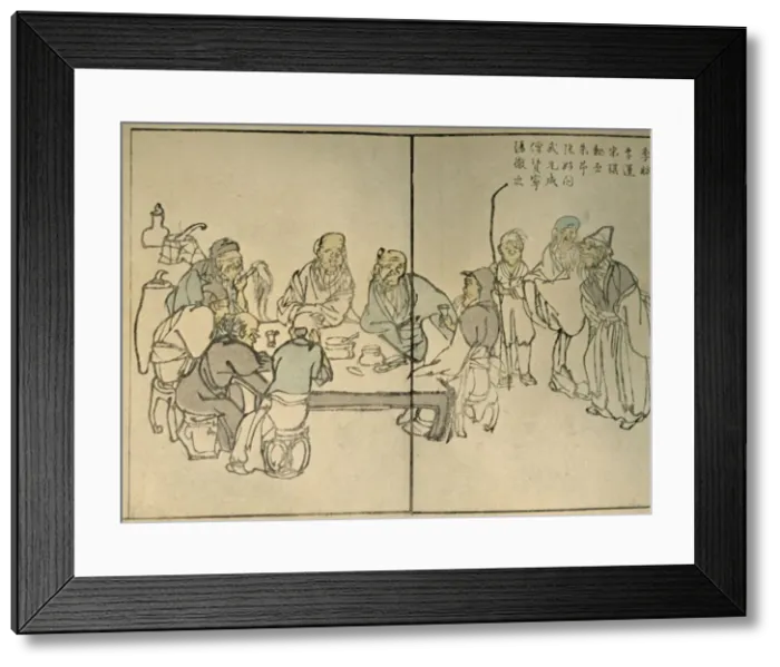 Framed Print : The nine Ancients, 1813, (1924). Creator: Kawamura Bunpo Framed Print : The nine Ancients, 1813, (1924). Creator: Kawamura Bunpo