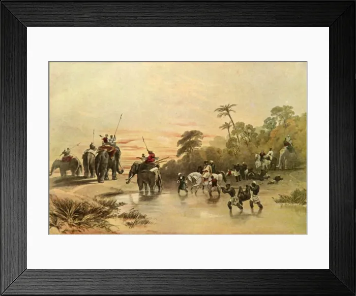 Framed Print : Return from Pig-Sticking in India, 1840s, (1901). Creator: Charles Stewart Hardinge Framed Print : Return from Pig-Sticking in India, 1840s, (1901). Creator: Charles Stewart Hardinge