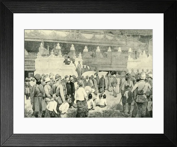 Framed Print : The Burmah War - Sir Frederick Roberts Meeting The Buddhist Archbishop at Mandalay, (1901) Framed Print : The Burmah War - Sir Frederick Roberts Meeting The Buddhist Archbishop at Mandalay, (1901)