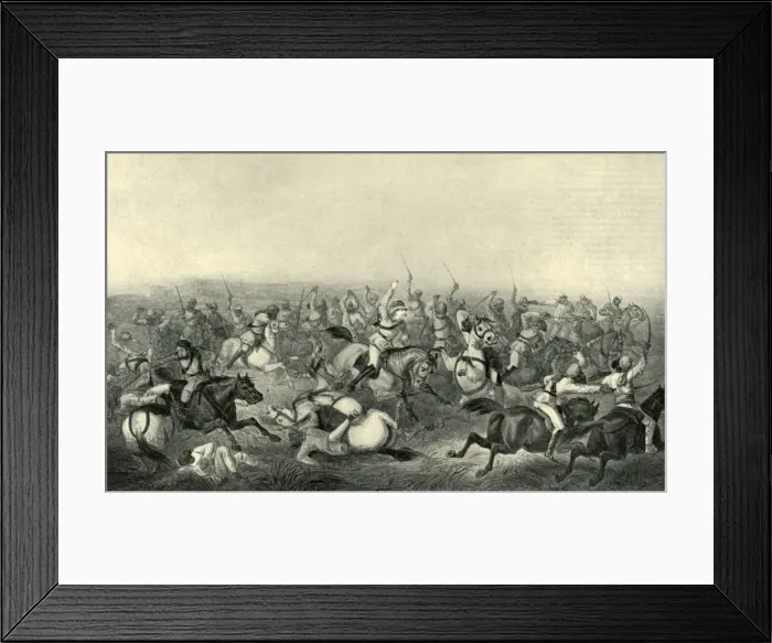 Framed Print : Charge of Hodsons Horse at Rhotuck, 1857, (1901). Creator: George Francklin Atkinson Framed Print : Charge of Hodsons Horse at Rhotuck, 1857, (1901). Creator: George Francklin Atkinson