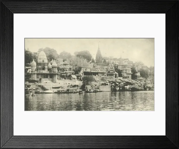 Framed Print : Manekanka Bathing and Burning Ghat, Benares. Creator: Saeed Bros