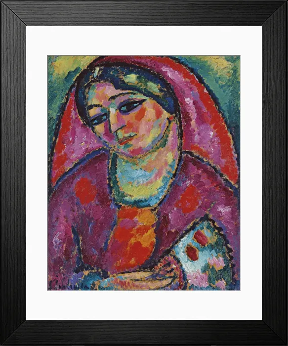 Framed Print : Red Veil, 1912. Artist: Javlensky, Alexei, von (1864-1941) Framed Print : Red Veil, 1912. Artist: Javlensky, Alexei, von (1864-1941)