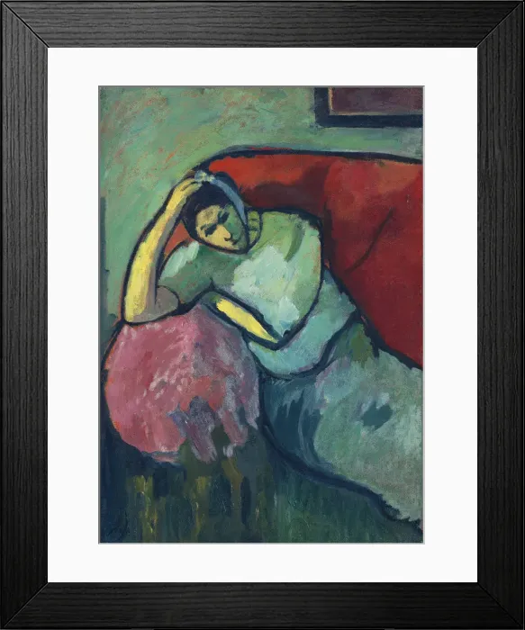 Framed Print : A sitting woman, 1909. Artist: Javlensky, Alexei, von (1864-1941) Framed Print : A sitting woman, 1909. Artist: Javlensky, Alexei, von (1864-1941)