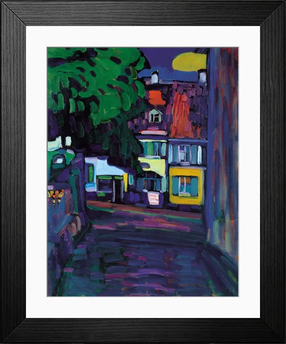 Framed Print : Murnau, Houses in the Obermarkt, 1908. Artist: Kandinsky, Wassily Vasilyevich (1866-1944) Framed Print : Murnau, Houses in the Obermarkt, 1908. Artist: Kandinsky, Wassily Vasilyevich (1866-1944)