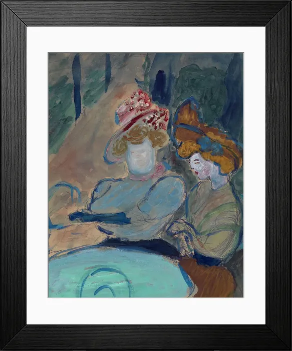 Framed Print : Two Women in a Street Cafe. Artist: Verefkin, Marianne, von (1860-1938) Framed Print : Two Women in a Street Cafe. Artist: Verefkin, Marianne, von (1860-1938)