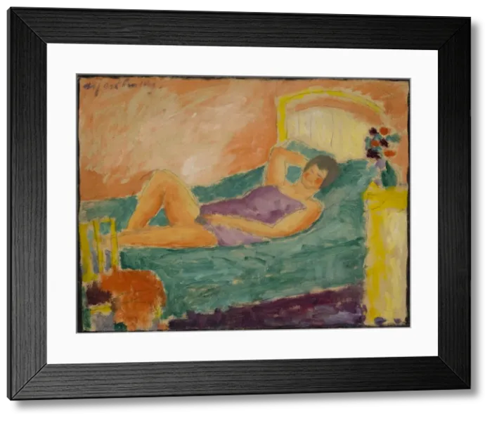 Framed Print : The Lying Girl, 1917. Artist: Javlensky, Alexei, von (1864-1941) Framed Print : The Lying Girl, 1917. Artist: Javlensky, Alexei, von (1864-1941)