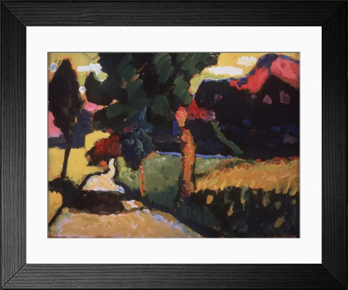 Framed Print : Summer landscape, 1909. Artist: Kandinsky, Wassily Vasilyevich (1866-1944) Framed Print : Summer landscape, 1909. Artist: Kandinsky, Wassily Vasilyevich (1866-1944)