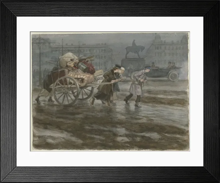 Framed Print : Family moving its belongings on cart (from the series of watercolors Russian revolution), 1917-1918 Framed Print : Family moving its belongings on cart (from the series of watercolors Russian revolution), 1917-1918