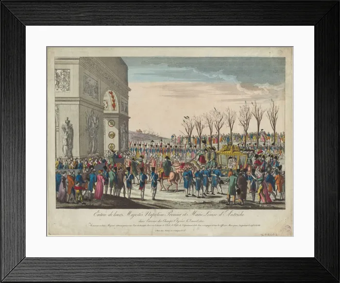 Framed Print : The wedding procession of Napoleon and Marie-Louise along the Champs Elysees