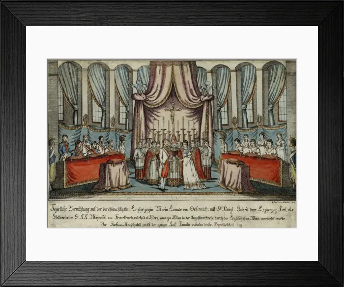 Framed Print : Marie-Louise married Napoleon by proxy in Vienna, with Archduke Charles standing in for Napoleon Framed Print : Marie-Louise married Napoleon by proxy in Vienna, with Archduke Charles standing in for Napoleon