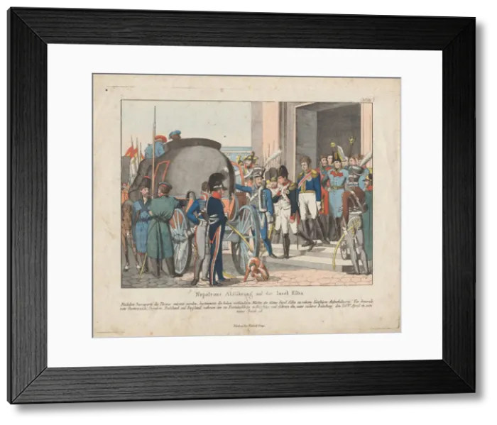 Framed Print : The Departure of Napoleon to the Island of Elba. Artist: Campe, August Friedrich Andreas Framed Print : The Departure of Napoleon to the Island of Elba. Artist: Campe, August Friedrich Andreas