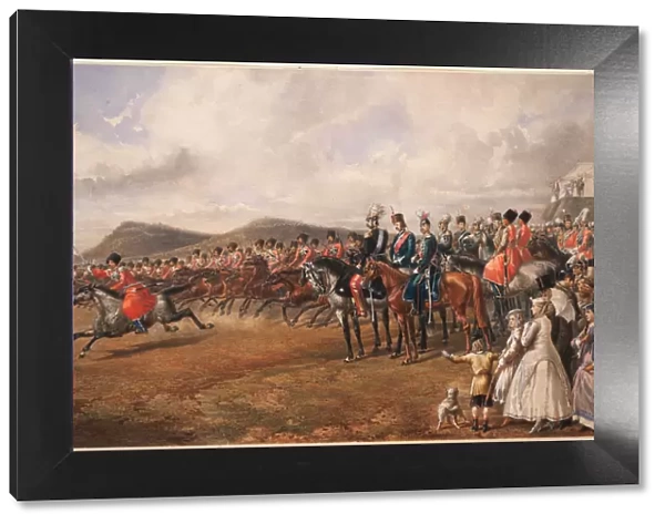 Tsar Alexander II reviewing troops, 1867. Artist: Anonymous